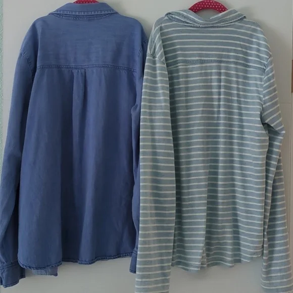 3 Button Down Lot Plad Striped And Solid Western Coastal Cotton Shirts Small - Picture 6 of 9